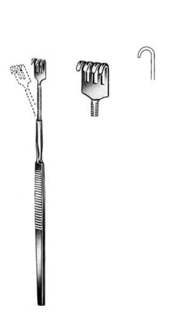 Flexible Retractor, Blunt, 4 Prongs, 16cm