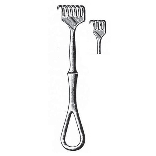 Volkmann Retractor, 4 Prongs, Sharp, 11.5cm