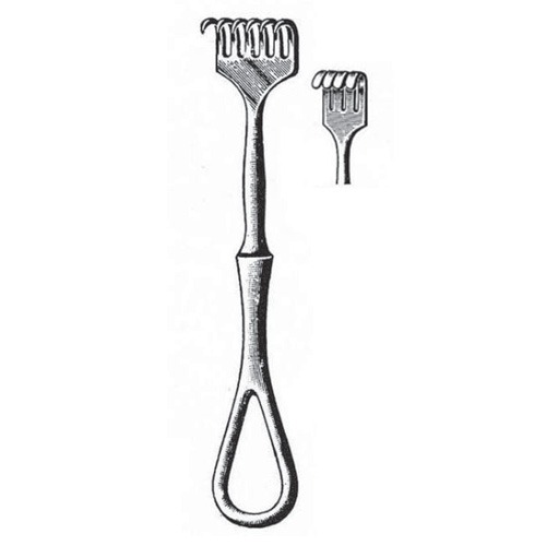 Volkmann Retractor, 4 Prongs, Blunt, 11.5cm