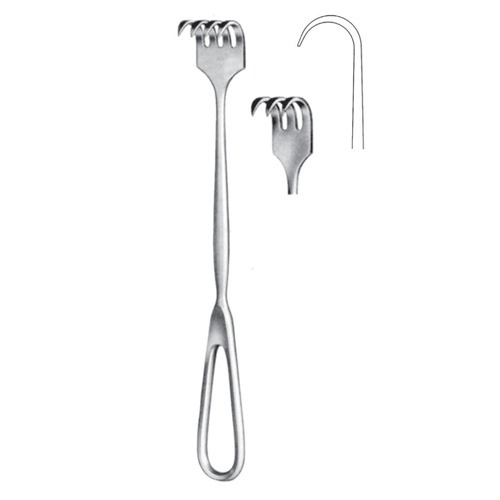 Retractor, 3 Prongs, Sharp, 22cm