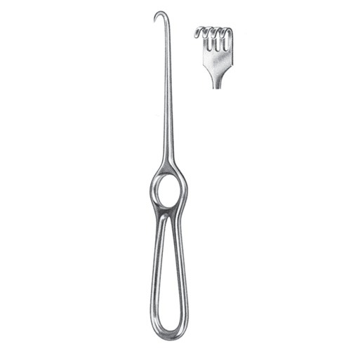 Volkmann Retractor, 4 Prongs, Blunt, 21.5cm