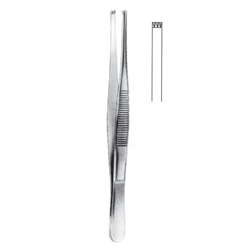 Tissue Forceps, Regular, 3x4 Teeth, 14cm