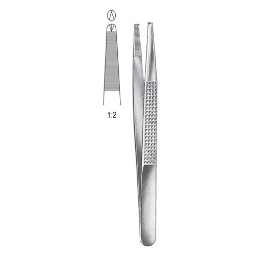 Bonney Tissue Forceps, 1x2 Teeth, 18cm