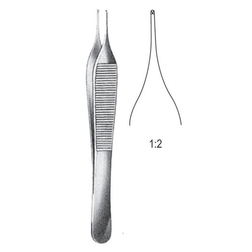 Micro Adson Tissue Forceps, 1x2 Teeth, 12cm