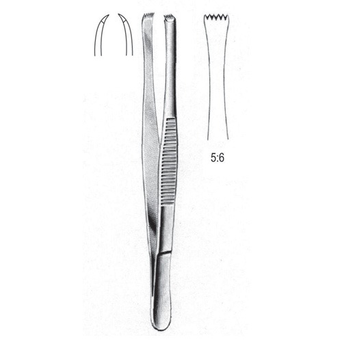 Lerche Tissue Forceps, 5x6 Teeth, 15cm