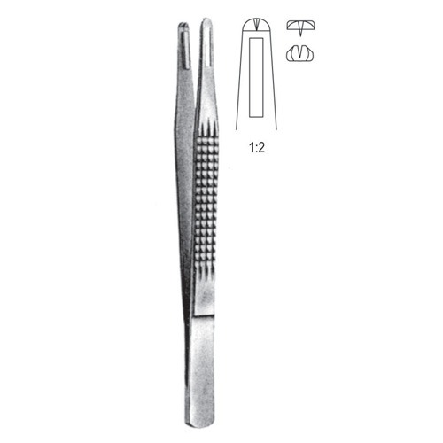 Charnley Tissue Forceps, 1x2 Teeth, 18cm