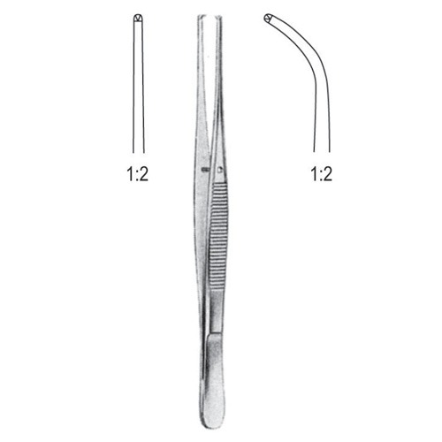 Semken Tissue Forceps, 1x2 Teeth, Str, 15cm