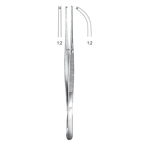 Taylor Tissue Forceps, 1x2 Teeth, Cvd, 17.5cm