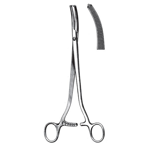 Wertheim Hysterectomy Forceps, Screw Joint, 23cm