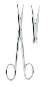 Goldman-Fox  Gum Scissors Straight, one blade serrated Curved Fig. 1 , (13 cm)