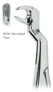 Extracting Forceps   Routurier  With serrated tips for Lower molars and third molars, left fig 22L