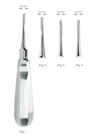 Upper root elevator with helicoidal tip 4.5mm Fig. 3