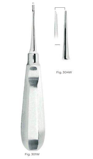 Seldin Root Elevators with stainless steel handle Fig. 304W