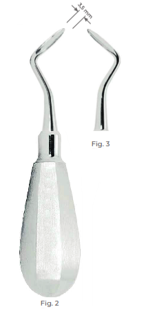 Flohr Root Elevators with stainless steel handle 3.5MM Fig. 3