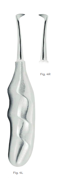 Seldin Root Elevators with Anatomically Shaped Handle in stainless steel Fig. 4R