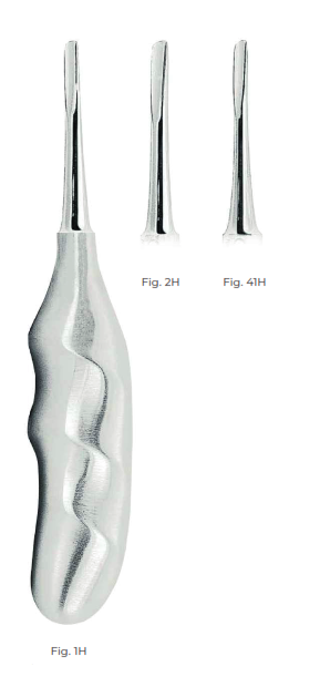 Heidbrink Root Elevators with Anatomically Shaped Handle in stainless steel Fig. 41H