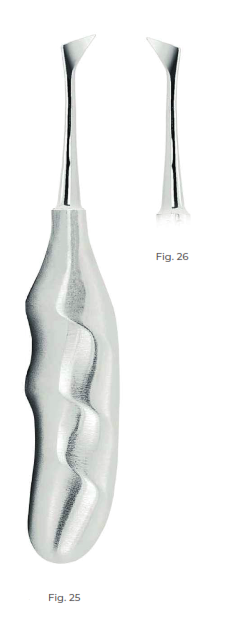 Cryer Root Elevators with Anatomically Shaped Handle in stainless steel  Fig. 25