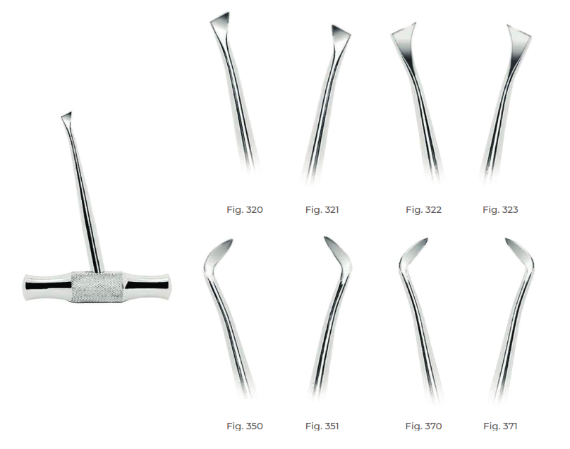 Walter F. Barry Root Elevators with stainless steel handle Fig. 321