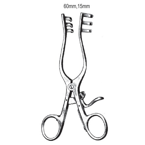 West Self Retaining Retractor, 60x15mm, Sharp, 13cm