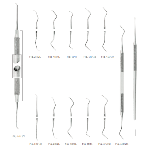 Columbia Curettes and Scalers, SC Light, Fig 411/412