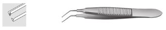 Bonn Model Iris Forceps Angled, 8.0 mm, 1 x 2 teeth