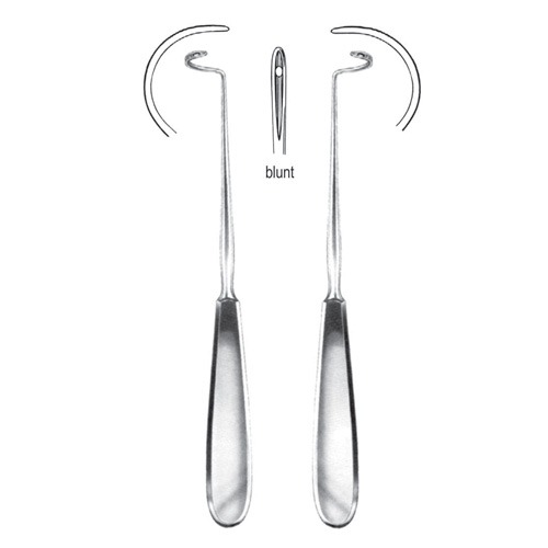 Deschamps Reverdin Suture Needle, Blunt, Right, 21cm