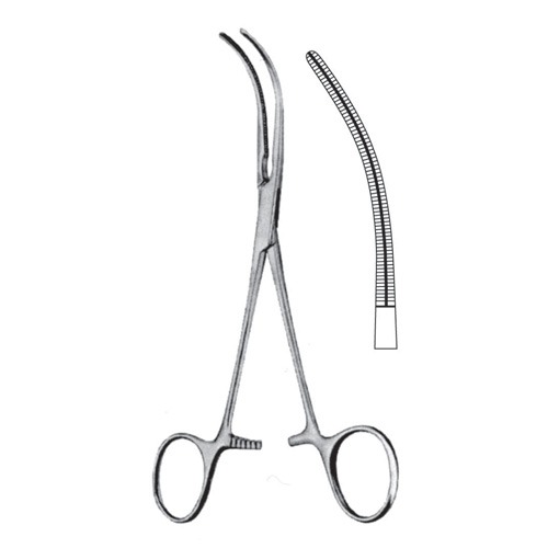 Cooley Atrauma Cardiovascular Forceps, Curved, 17.0cm