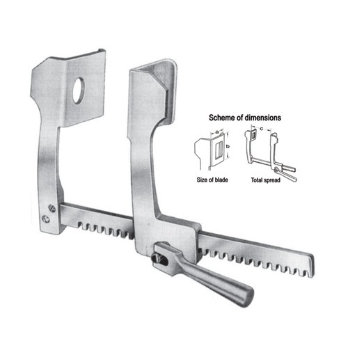 Finochietto Rib Spreaders (For Adult), Alu, (A=52mm, B=62mm, C=175mm)