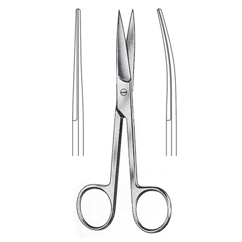 Standard Operating Scissors, S/S, Cvd, 11.5cm