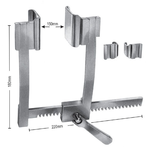 De Bakey Rib Spreaders, With 3 Pair Of Blades