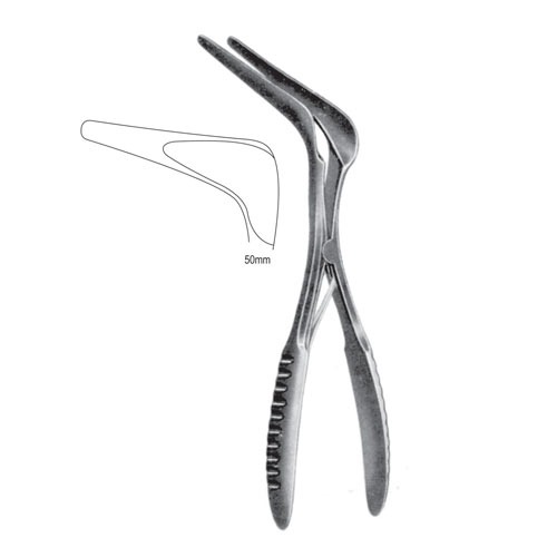 Cottle Nasal Specula 14cm, 50mm (Dull Black Chromium Plated)