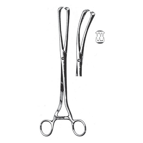 Museux Tenaculum Forceps, 26cm (Curved Sideway) 9 mm