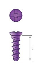 [M19-20] Non locking screw,Ø 3.0,  Ø 1.95 ,  20mm , Pink