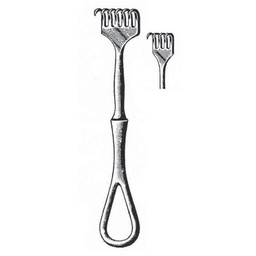 [RI-206-04] Volkmann Retractor, 4 Prongs, Sharp, 11.5cm