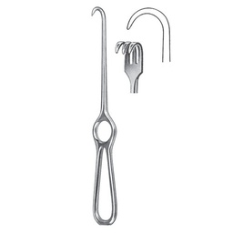 [RI-234-03] Kocher Retractor, 3 Prongs, Semi Sharp, 22cm