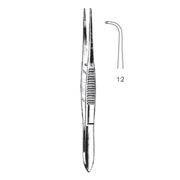 [RF-282-03] Micro Tissue Forceps, 1x2 Teeth, Cvd, 12cm