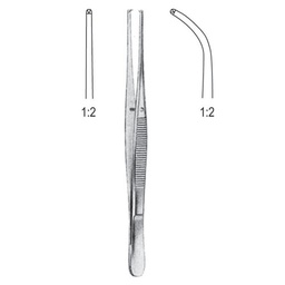 [RF-216-15] Semken Tissue Forceps, 1x2 Teeth, Str, 15cm