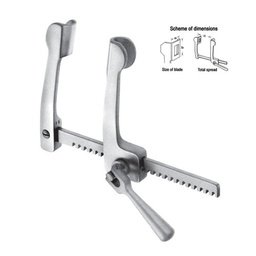 [RS-168-01] Cooley Rib Spreaders, S/S, (A=12mm, B=15mm, C=70mm) For Neonatel