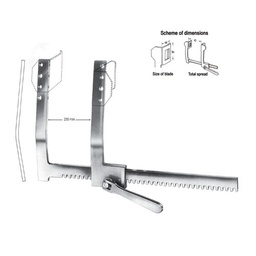 [RS-256-40] Finochietto Rib Spreaders (3 Pairs Of Exchangeable Blades), Alu, Blades Only