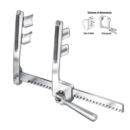 [RS-294-01] H-Ankeney Rib Spreaders (Child Size, Double Swivel Blades), S/S, (A=20mm, B=20mm, C=160mm)