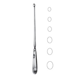 [RAE-512-03] Schroeder Uterine Scoops, 30cm, Sharp, Rigid