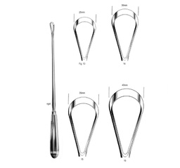 [RAE-532-25] Bumm Uterine Curettes, Sharp, 34cm, 25 mm, (Rigid)