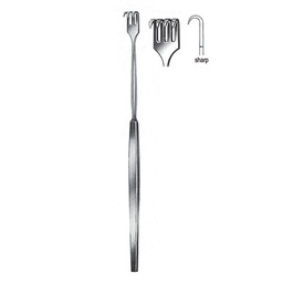 [RI-136-04] Retractor, Sharp, 4 Prongs, 16cm